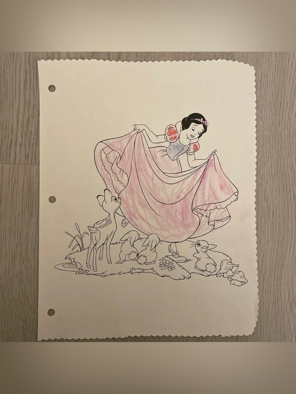 Snow White colored paper total of 1 page